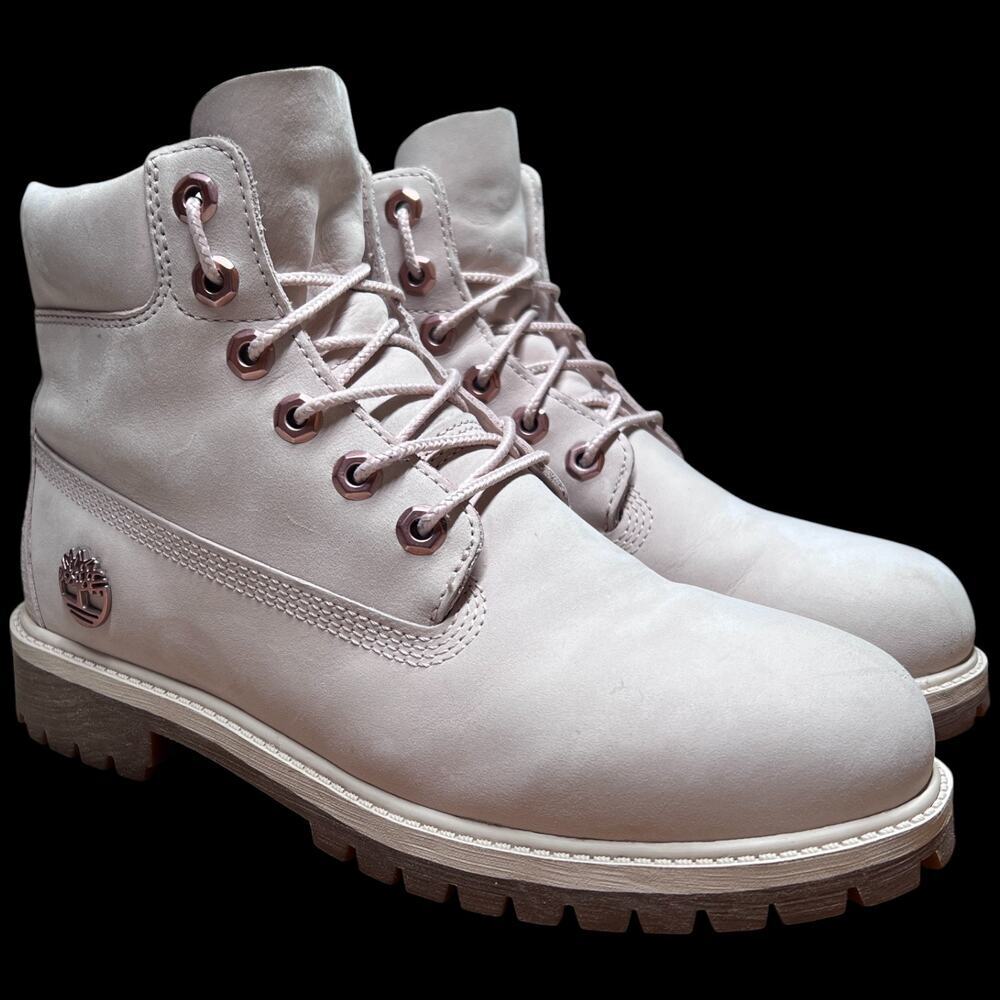 TIMBERLAND Premium Women's Size 6 Boot Cameo Rose Pink Nubuck 6" Waterproof - Picture 7 of 16